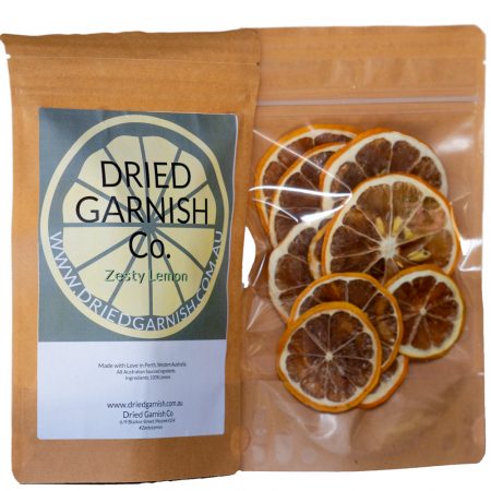 Photo of the Dried Garnish Zesty Lemon Pack both front and back